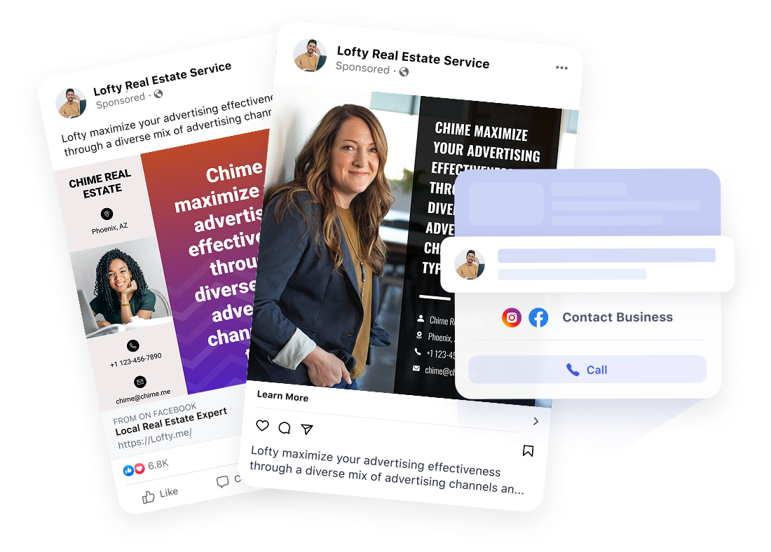 Facebook and Instagram real estate ad examples